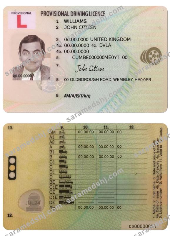 United Kingdom provisional driving license